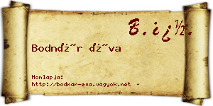 Bodnár Éva névjegykártya